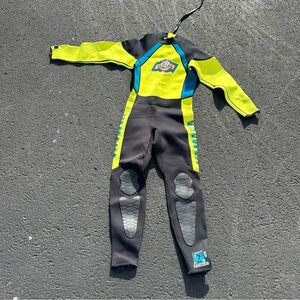 Vintage Yamaha 2mm wetsuit- Yellow, Black, and Blue
